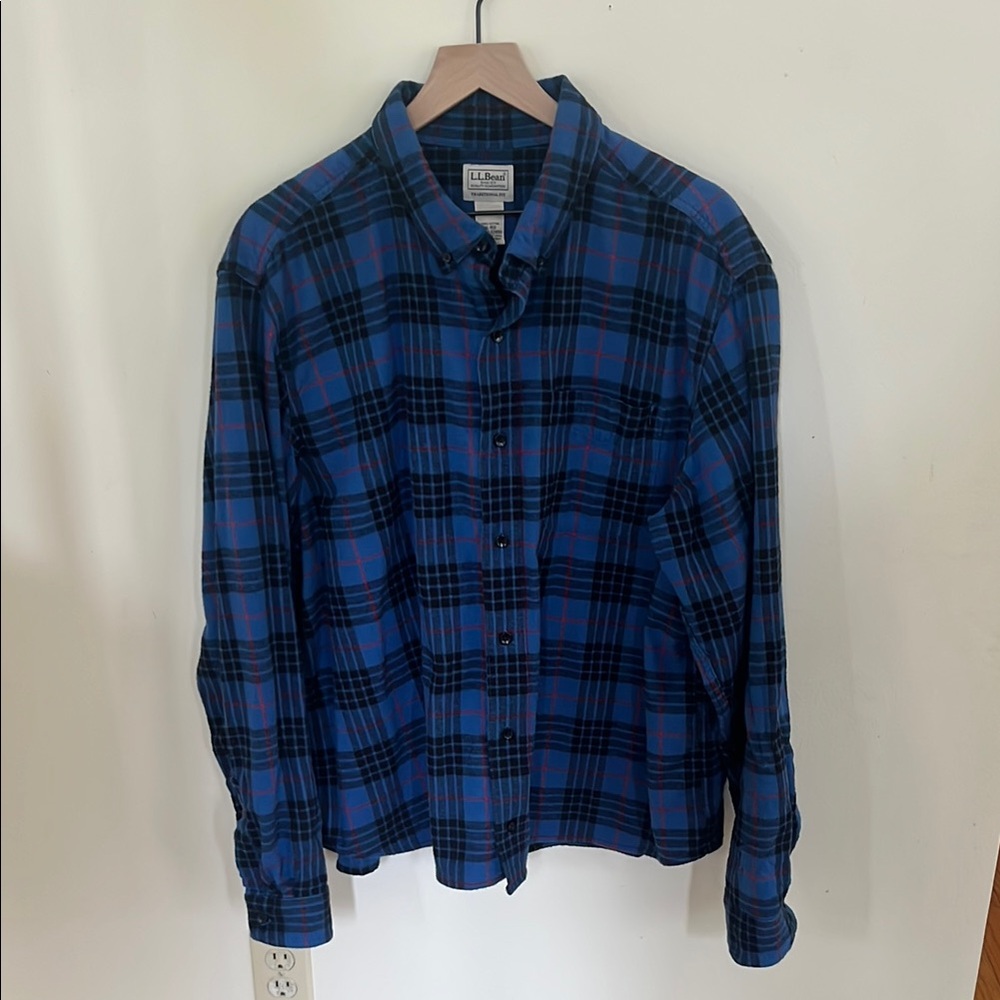 L.L. Bean Men's Blue Plaid Shirt
